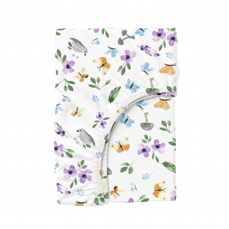 Простыня на резинке 90х200 см BIRDS Cosas