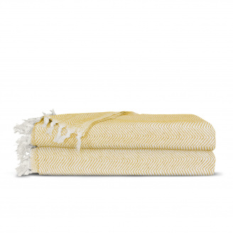 Плед бавовняний COSAS TWISTY 200х230 см CS2 Жовтий