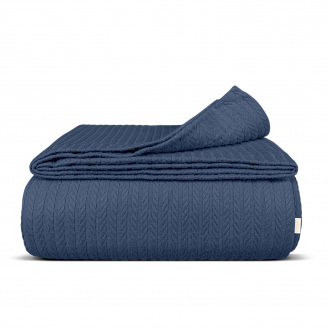 Покрывало 230х240 Nightfall Knitted Braid COSAS синий