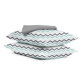 Набір наволочки і простирадло 3 шт ZIGZAG MINT GREY COSAS м'ятний сірий