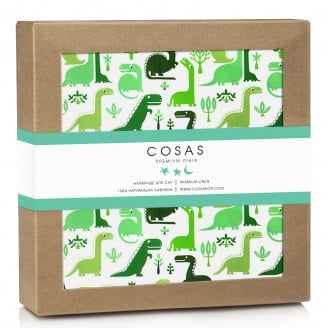 Непромокаючий наматрацник 70х120 см GREEN DINO COSAS Зелений