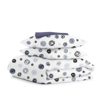 Семейный комплект постельного белья Yarn Balls CS4 COSAS серый 2х160х220 см