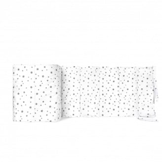 Бортики на ліжечко COSAS DREAM STARSFALL Ранфорс 30х180 см Білий