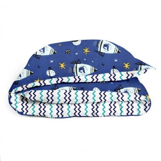 Підліткова підковдра COSAS BLUE SPACE Ранфорс 155х215 см Синій