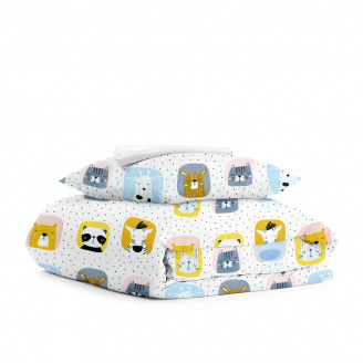 Дитяча постільна білизна White Animals COSAS Білий 110х140 см