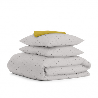 Полуторная постель с простыней на резинке Mini Dots CS1 COSAS Бежевый 160х220 см