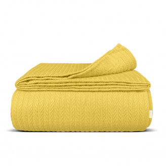 Покривало 160х230 Summer Knitted Braid COSAS жовтий