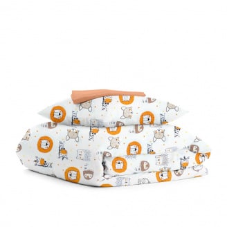 Подростковая постель с простыней на резинке Leo Giraffe COSAS Терракотовый 160х220 см