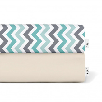 Набір простирадла на резинці COSAS ZIGZAG CS1 Ранфорс 60х120х12 см 2 шт Бежевий/Різнокольоровий