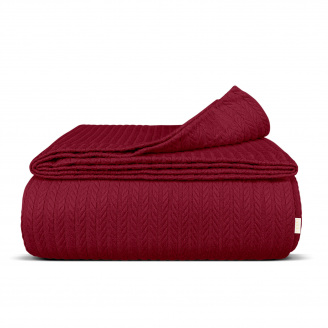 Покривало 240х260 Ruby Knitted Braid COSAS бордо