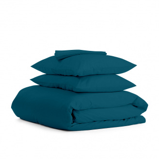 Двоспальна постіль з простирадлом на гумці Ocean CS1 COSAS смарагдовий 180х220 см