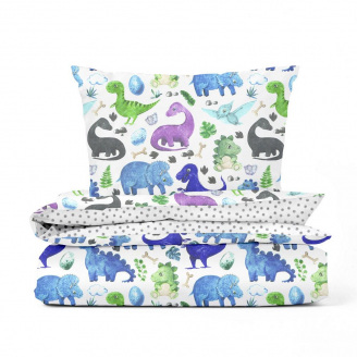 Детский комплект без простыни COSAS SPACE DINO Ранфорс 110х140 см Фиолетовый