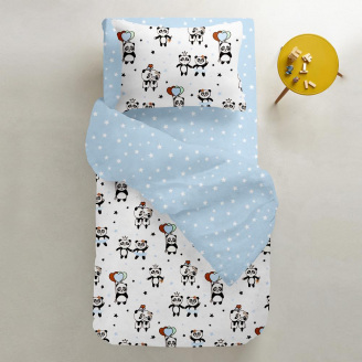 Дитяче простирадло COSAS LIGHT BLUE STARFALL Ранфорс 60х120х12 см Блакитний