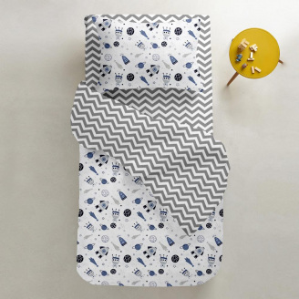 Дитяча підковдра COSAS GREY SPACE Ранфорс 110х140 см Сірий