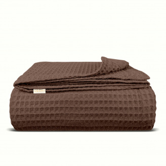Плед-покривало вафельне COSAS 200х220 см Mousse Greek Waffle Шоколадний