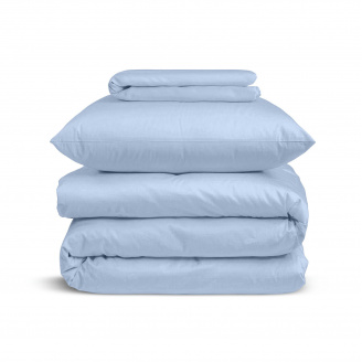 Підліткова постіль сатин з простирадлом на гумці WAVE Cosas блакитний 160х220 см