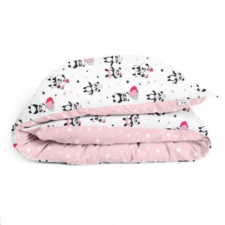 Детский пододеяльник COSAS PANDA Ранфорс 110х140 см Розовый