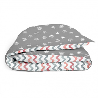 Дитяча підковдра COSAS GREY CROWN CS1 Ранфорс 110х140 см Сірий