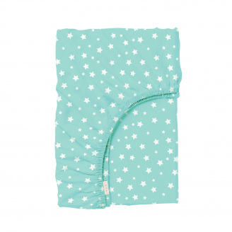 Простынь на резинке 80х160 см MINT STARFALL мятный