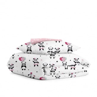 Детское постельное белье в кроватку PANDA COSAS розовый 110х140 см