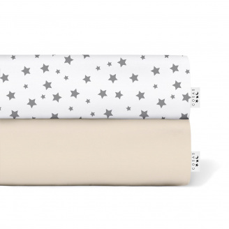 Набор Простыня на резинке COSAS BEIGE STAR Ранфорс 60х120х12 см 2 шт.