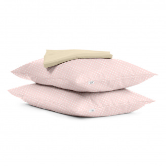 Набір наволочки і простирадло COSAS ROSE DOTS & BISCUIT Ранфорс 160х200 см Рожевий