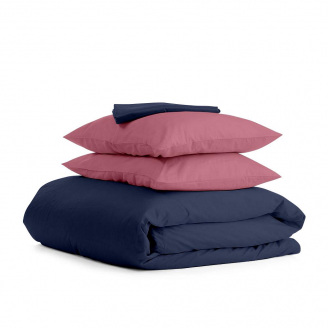 Полуторна постільна білизна Dark Blue CS3 COSAS рожевий 160х220 см