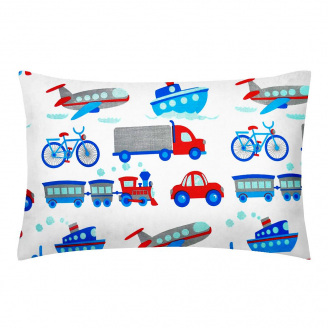 Дитяча наволочка COSAS TRANSPORT Ранфорс 40х60 см Бірюзовий