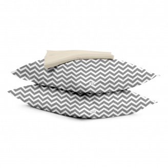 Набор наволочки и простыни 3 шт BEIGE ZIGZAG GREY COSAS