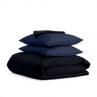 Півтораспальний комплект COSAS BLACK SATIN CS11 160х220 см Синій/Чорний