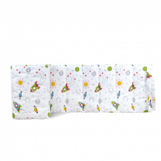 Бортики на ліжечко COSAS ROCKETS Ранфорс 30х180 см Зелений