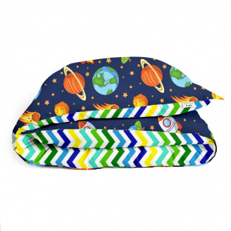 Подростковый пододеяльник COSAS SPACE CS1 Ранфорс 155х215 см Бирюзовый