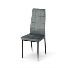 Кухонний стілець Айс на чорних ніжках велюр сірий