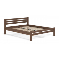 Двоспальне ліжко Меблі-Сервіс Алекс 160х200 см з ламелями дерев'яна в кольорі горіх Тернопіль