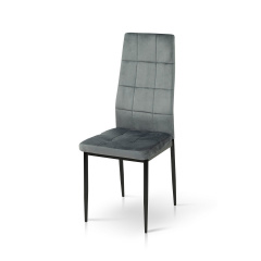Кухонний стілець Айс на чорних ніжках велюр сірий Киев