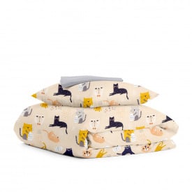 Подростковая постель с простыней на резинке Cosas Cats CS3 160х220 см Разноцветный