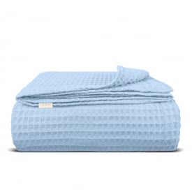 Плед-покривало вафельне COSAS 160х230 см Cloud Greek Waffle Небесний