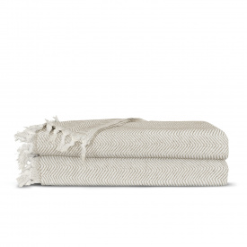 Плед хлопковый COSAS TWISTY 200х230 см Песочный