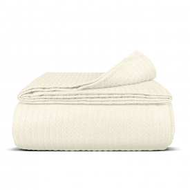 Плед-покривало косичка COSAS 200х220 см Biscotti Knitted Braid Бежевий