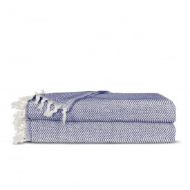 Плед бавовняний COSAS TWISTY 200х230 см CS4 Синій