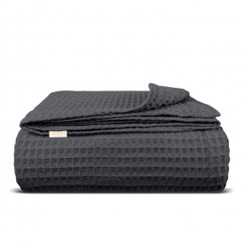 Плед-покривало вафельне COSAS 160х230 см Lava Greek Waffle Антрацит