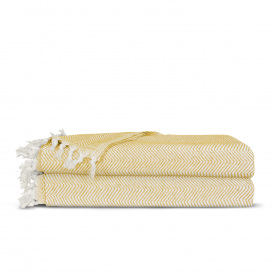 Плед бавовняний COSAS TWISTY 200х230 см CS2 Жовтий