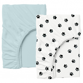 Набор Простыня на резинке COSAS LIGHT BLUE PAWS Ранфорс 60х120х12 см 2 шт.
