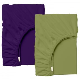 Набор Простыня на резинке 90х200 см 2 шт SAGE Cosas Фиолетово-зеленый