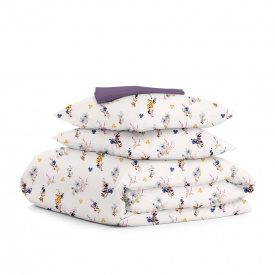 Евро постель с простыней на резинке Cosas Summer Garden CS1 200х220 см Разноцветный