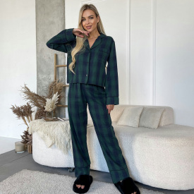 Пижама женская COSAS Scottish L-XL Сине-зеленый (188Scottish_blue_green_ML)