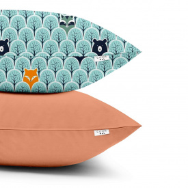 Набор наволочек COSAS WOOD BEAR 50х70 см. Мятный/Терракотовый.