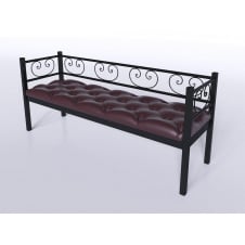 Офісний диван Грін-Трик 160 см тримісний металевий із м'яким сидінням