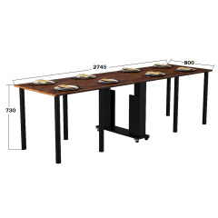 Стол кухонный Tobi Sho "Диалог" раскладной на колесах для кухни, гостиной, офиса, 800х2750х730 мм Файервуд Коростень