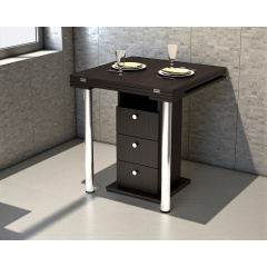 Стол-трансформер обеденный Tobi Sho "Кардамон" с ящиками для кухни, гостиной, студии, 1400х700х750 мм Дуб венге Київ